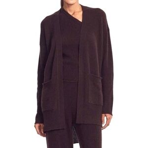 360 Cashmere Vianca Cashmere Long Cardigan in Cafe Noir